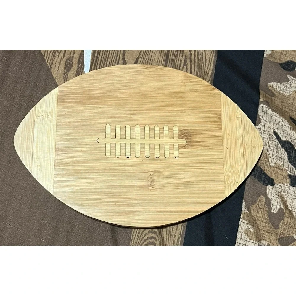 Football Shaped Bamboo Cutting Board Small Eco Friendly 9.5